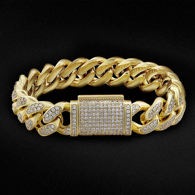 Diamond Cuban Link Bracelet - 12mm, Size 6, 18K - The GLD Shop