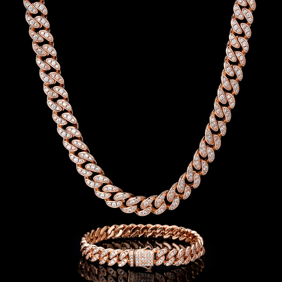 Miami Cuban Link Bracelet 8mm with Unmatched Quality | Lirys Jewelry Rose / 14kt Gold / 9.5 (2XL)