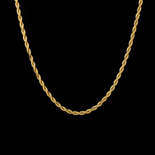 3MM Rope Chain - Yellow Gold