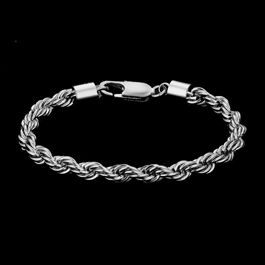 6MM Rope Bracelet - White Gold