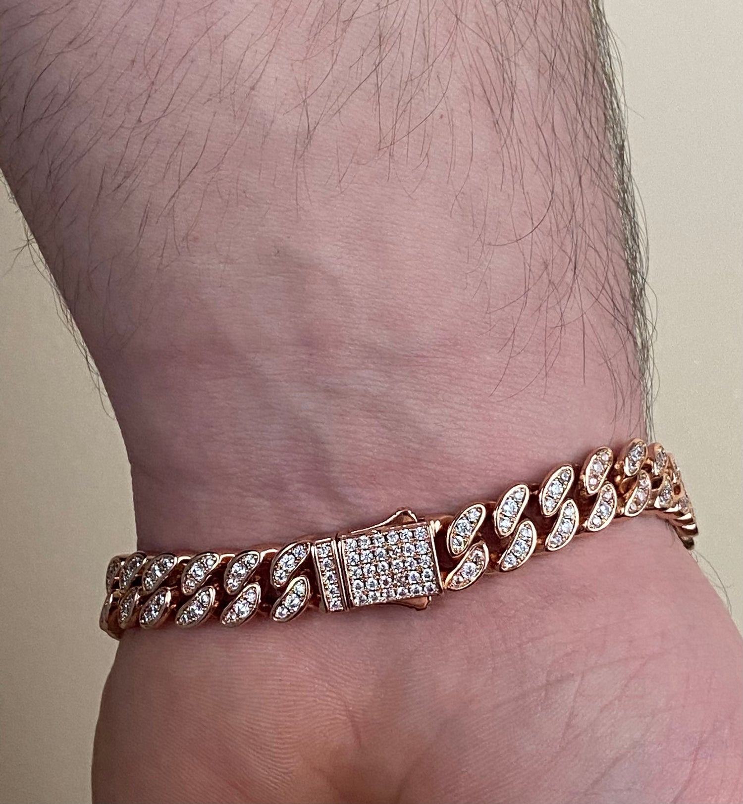 8MM Diamond Cuban Link Bracelet