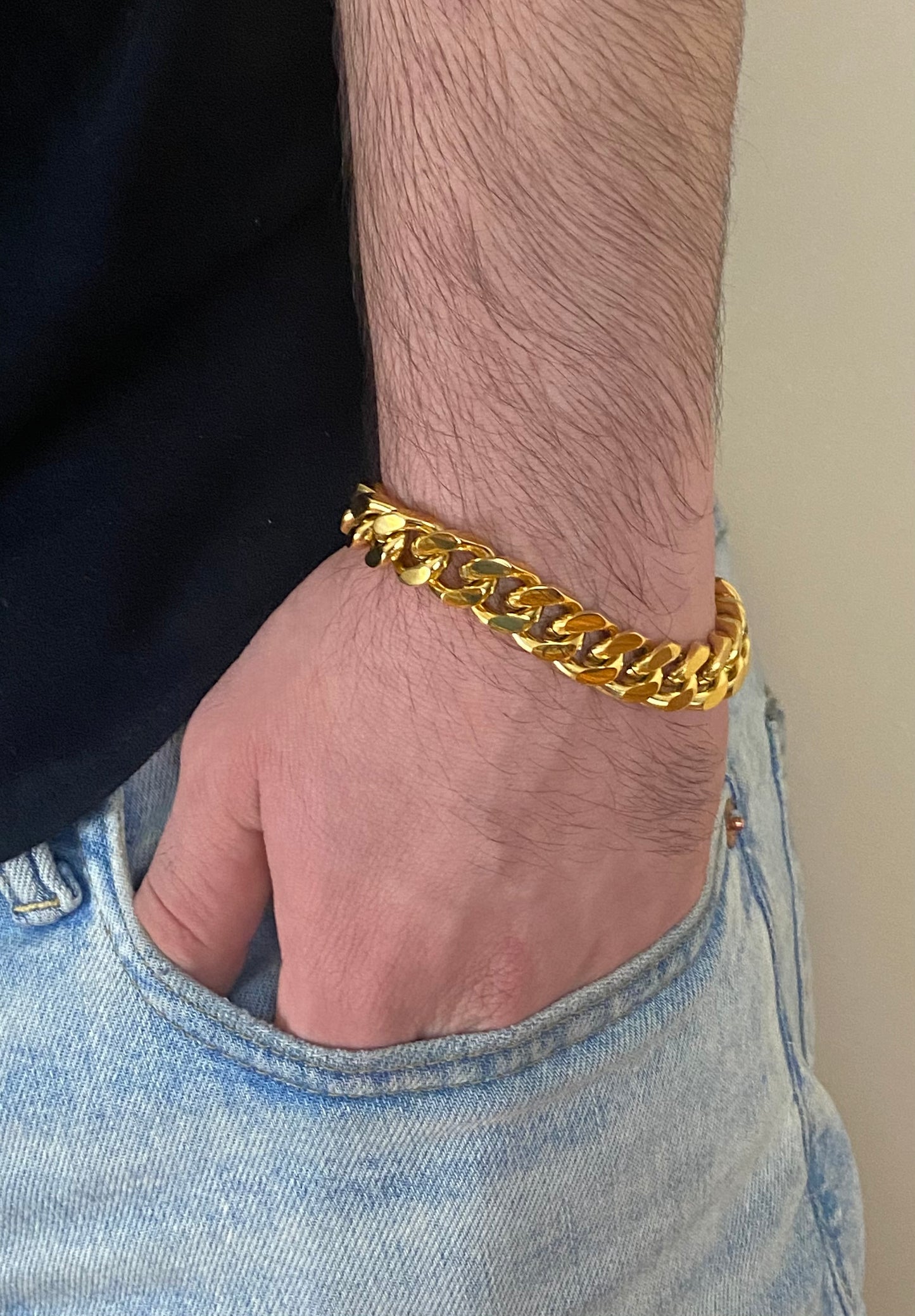12MM Miami Cuban Bracelet - Yellow Gold