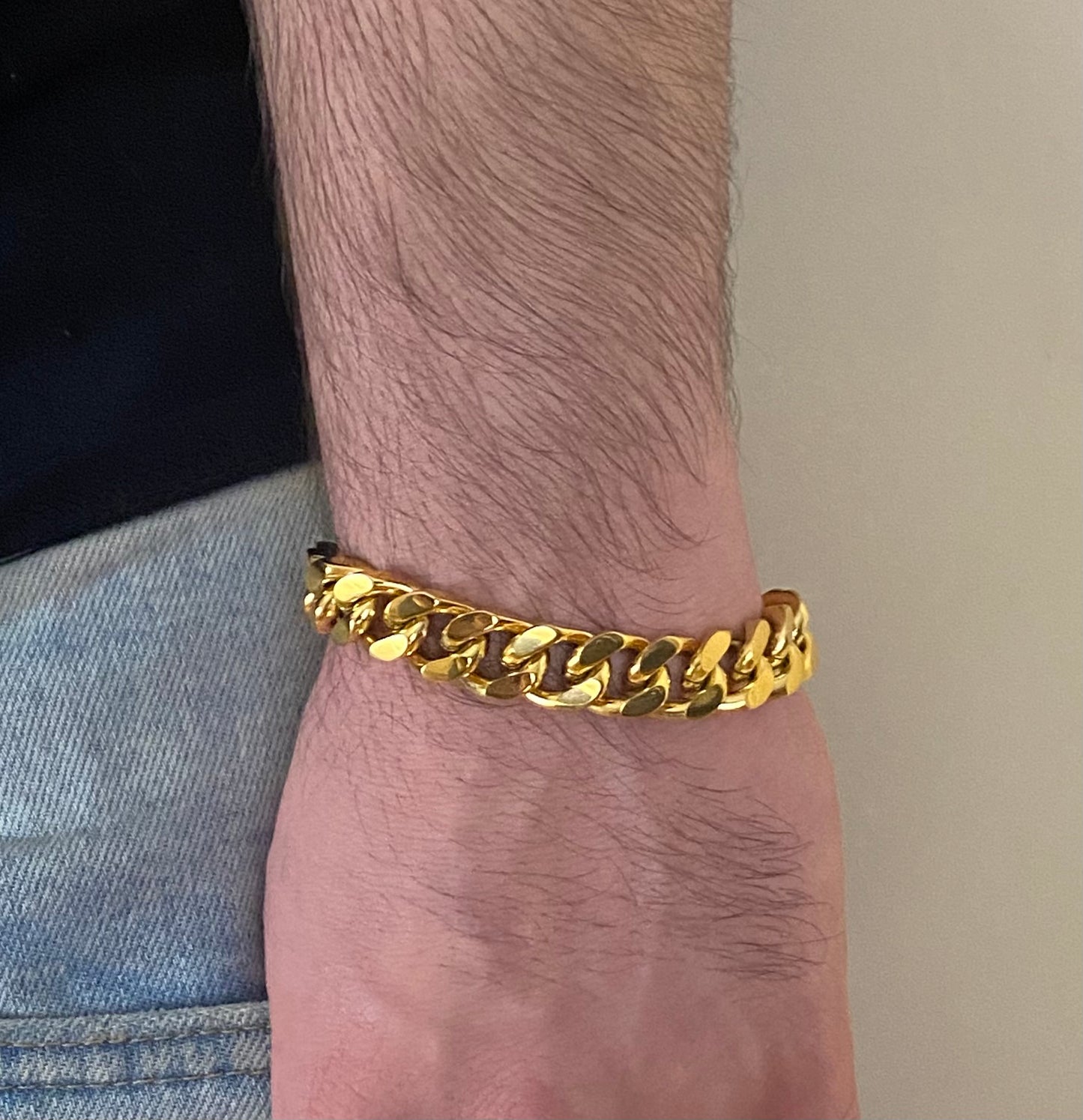 12MM Miami Cuban Chain + Bracelet - Yellow Gold
