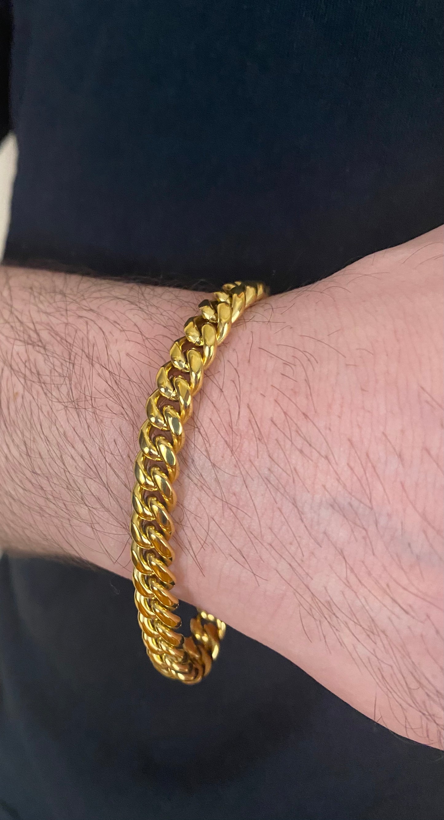 8MM Miami Cuban Bracelet - Yellow Gold