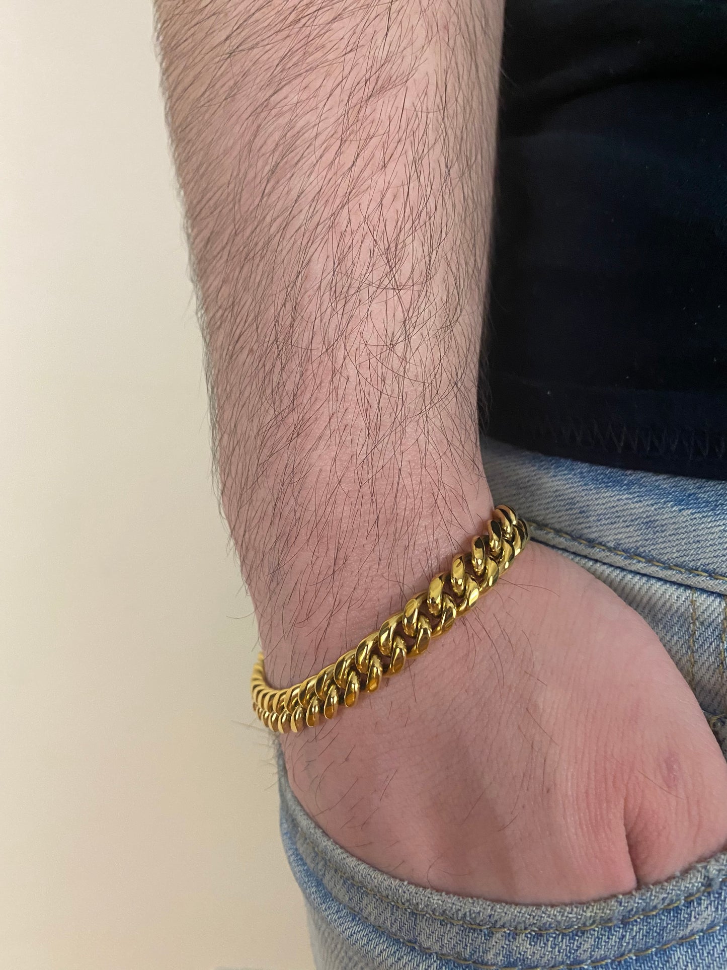 8MM Miami Cuban Chain + Bracelet - Yellow Gold