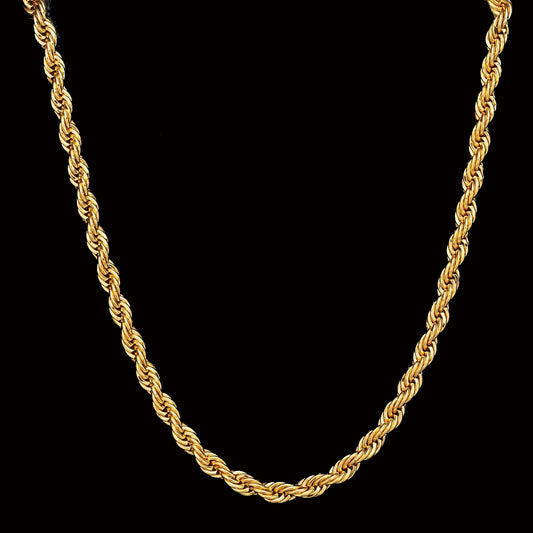 6MM Rope Chain - Yellow Gold