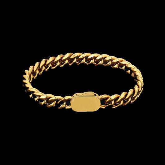 8MM Miami Cuban Bracelet - Yellow Gold