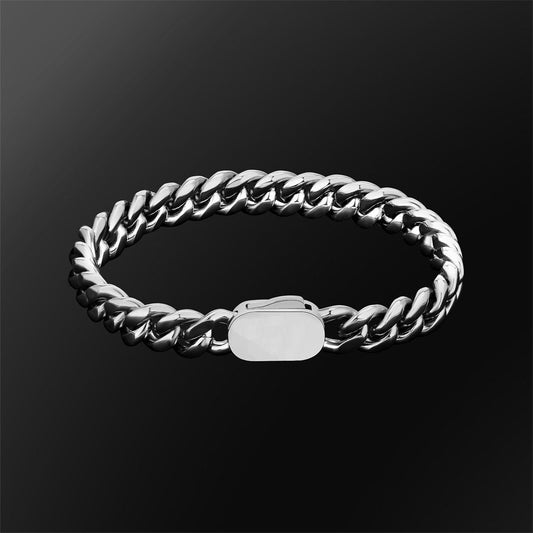 8MM Miami Cuban Bracelet - White Gold